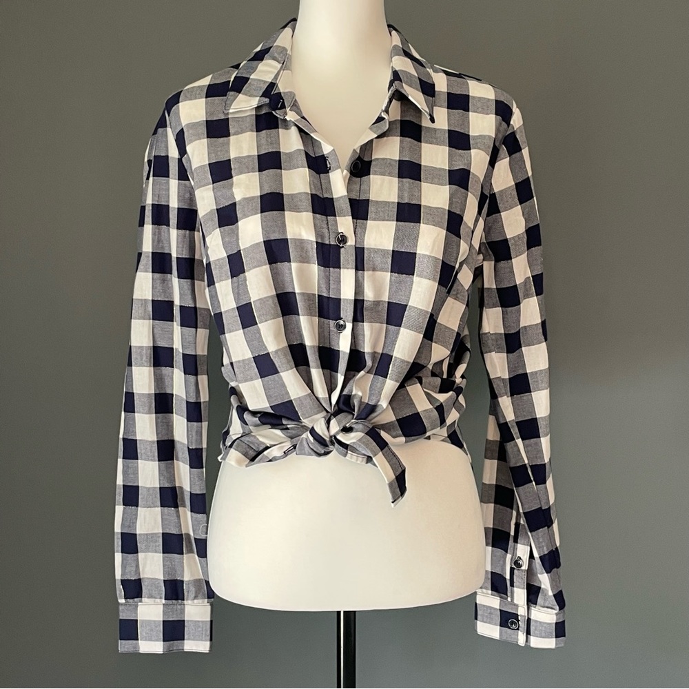 NWOT Splendid Cotton Button Up Shirt Checkered Size M